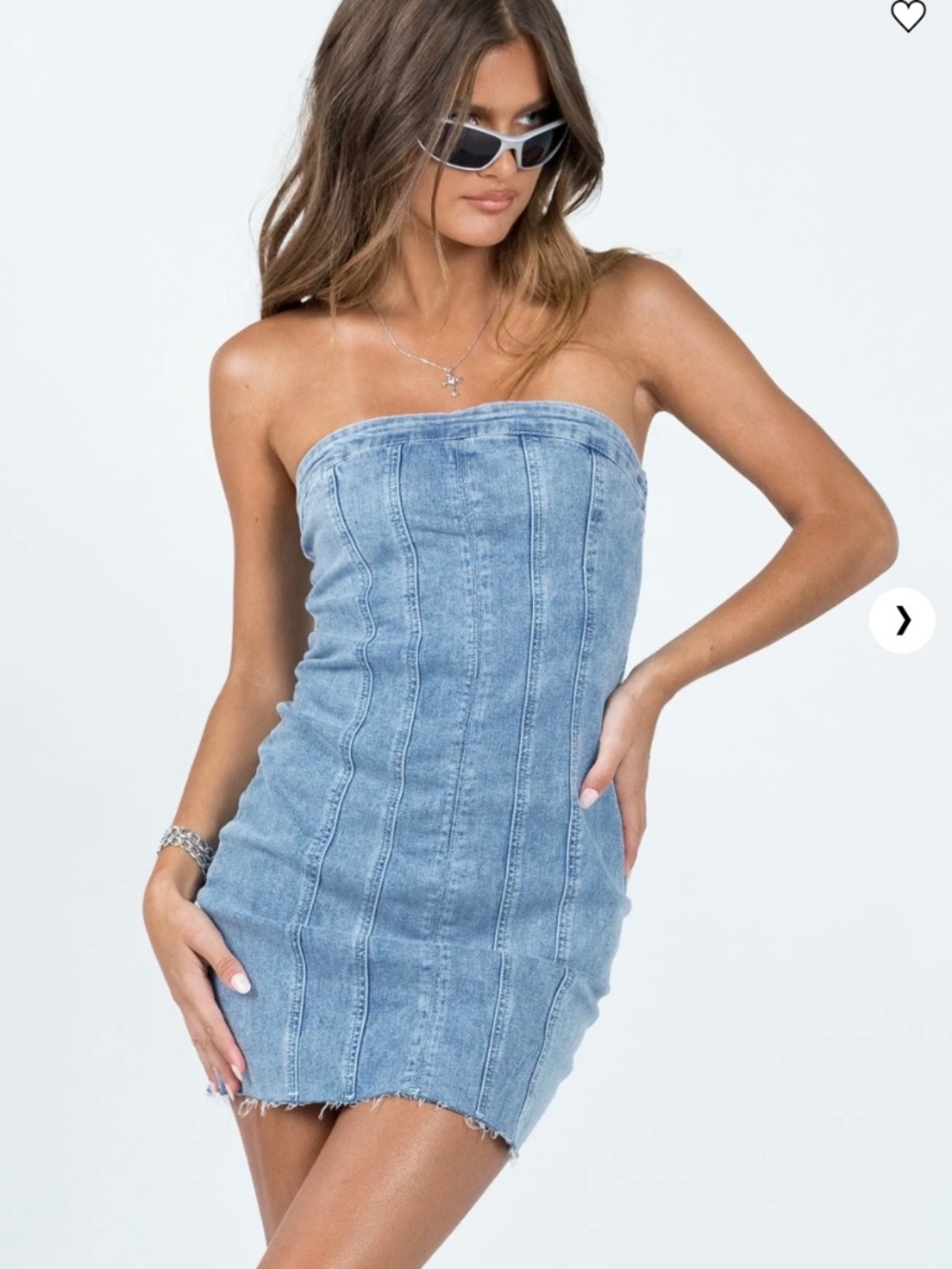 Princess Polly Houser Mini Dress Denim Size 2